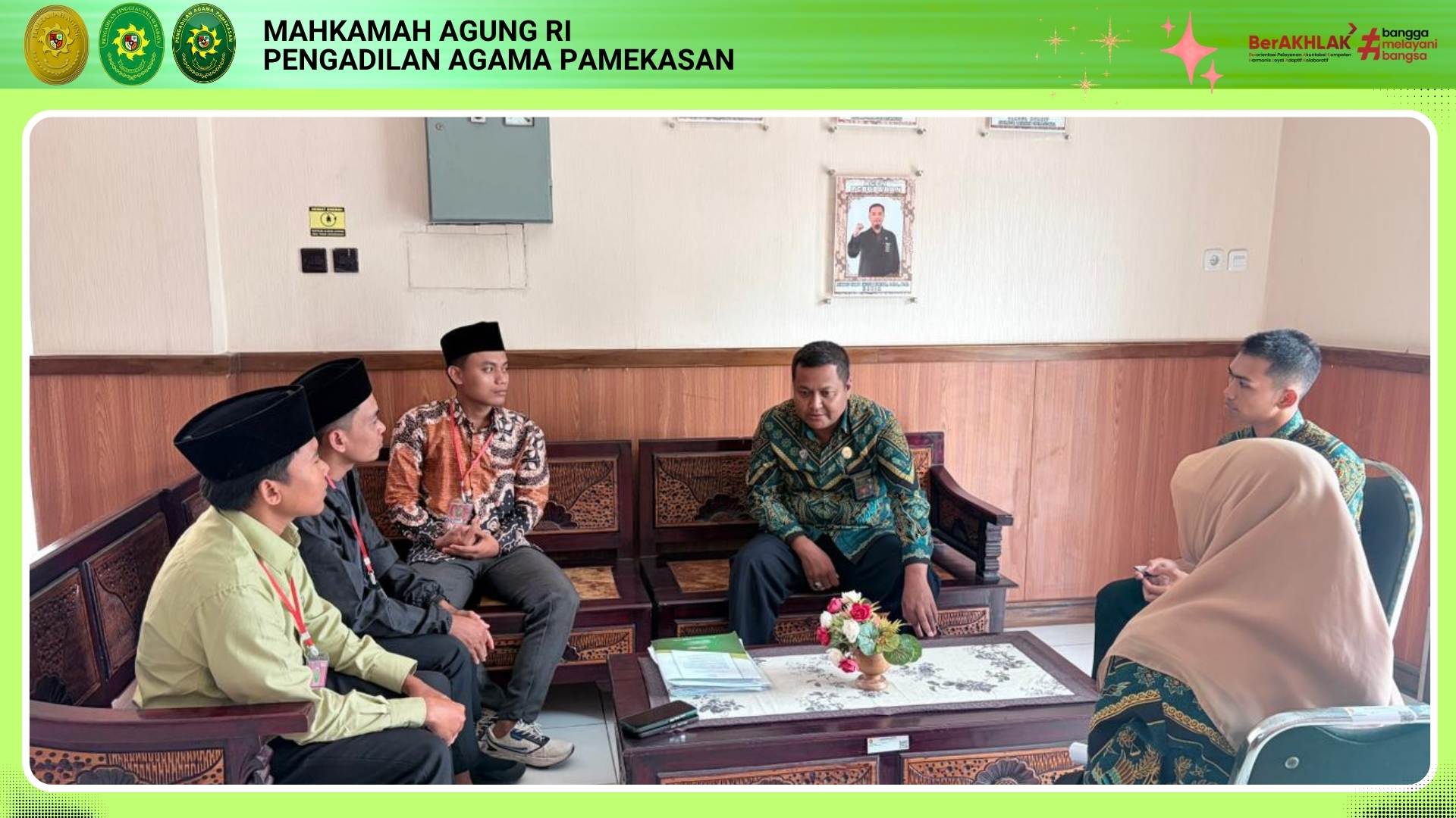 Sinergi Instansi. Pengadilan Agama Pamekasan Terima Kunjungan Koordinasi dari Institut Darul Ulum Banyuanyar